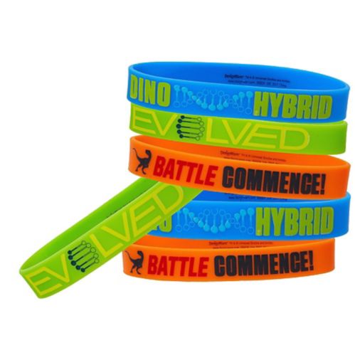 Jurassic World Wristbands for Birthday Party Favours, Blue/Green/Orange, 6-pk Product image
