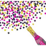 Bouteille de champagne de confettis à paillettes rose