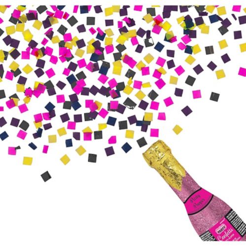 Glitter Pink Champagne Bottle Confetti Popper Product image