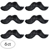 Black Handlebar Moustaches, 6-pk