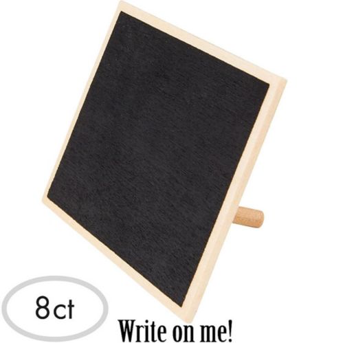 Chalkboard Wood Stands, Birthday Parties, More, Black, 3 1/2-in x 6 1/2-in, 8-pk Product image