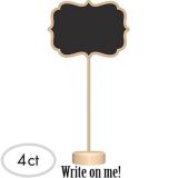 Chalkboard Wood Stands, Birthday Parties, More, Black, 3 1/2-in x 2 1/2-in, 4-pk | Amscannull