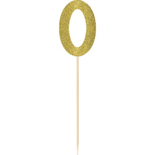 Large Glitter Gold Number 0 Picks, 14.5-in, 2-pk Product image