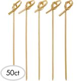 Knotted Bamboo Party Picks for Birthday, Party, Desserts, Appetizers, 5-in, 50-pk | Amscannull