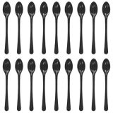 Mini Black Plastic Spoons, 40-pk