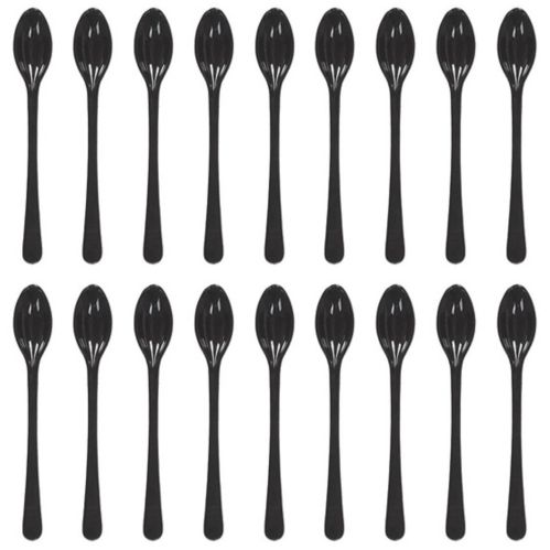 Mini Plastic Tasting Spoons for Birthday, Party, Desserts, Appetizers, Black, 40-pk Product image