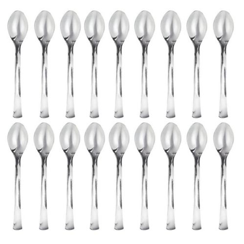 Mini Silver Plastic Spoons, 30-pk Product image