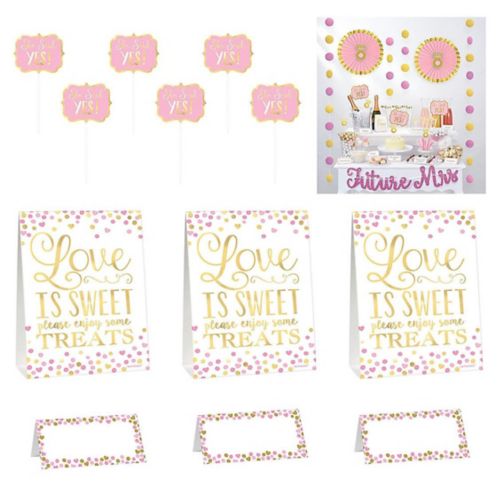 Sparkling Pink Bridal Shower Buffet Decorating Kit, 23-pc Product image