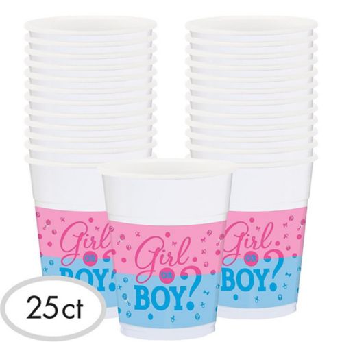 Girl or Boy Gender Reveal Plastic Cups, 25-pk Product image