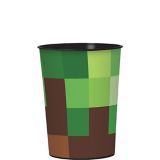 Pixelated Video Game Plastic Party Favour Cup, Brown/Green/Grey, 16-oz | Amscannull