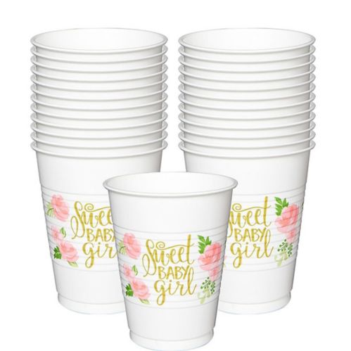 Floral Baby Plastic Cups, 25-pk Product image