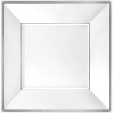 Trimmed Premium Plastic Square Dinner Plates for Birthday/Wedding, 8-pk, More Options Available | Amscannull