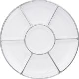 Silver Trimmed White Plastic Sectional Platter