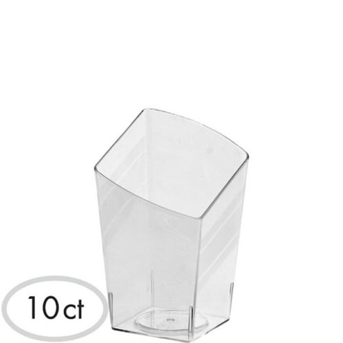 Mini Clear Plastic Slanted Tumblers, 10-pk Product image