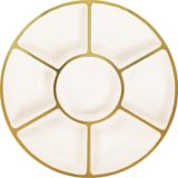 Gold Trimmed Plastic Sectional Platter for Birthday, Party, Anniversary, White, 16-in