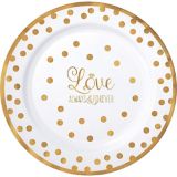 Sparkling Gold Wedding Premium Plastic Dinner Plates, 10-pk | Amscannull