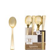 Gold Premium Plastic Spoons, 32-pk