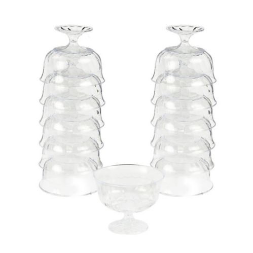Big Party Pack Clear Plastic Pedestal Bowls, 24-pk Product image