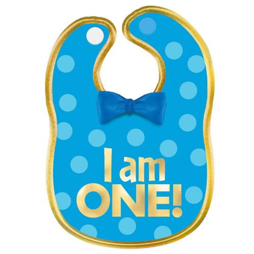 Bavette 1er anniversaire « I am One », bleu/or Image de l’article