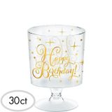 Mini Metallic Gold Birthday Plastic Pedestal Cups, 30-pk