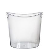 Oval Plastic Ice Bucket for Birthday, Party, Anniversary, Clear, 9 x 7-in