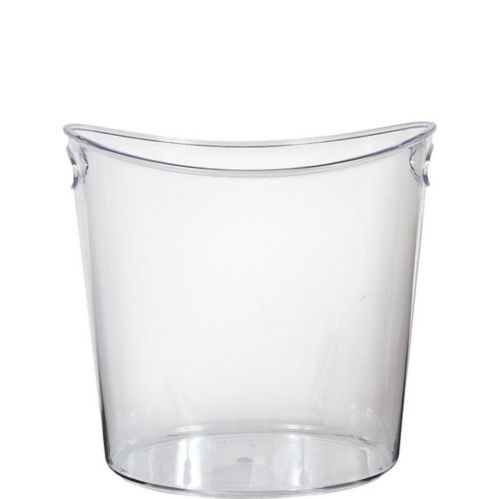 Oval Plastic Ice Bucket for Birthday, Party, Anniversary, Clear, 9 x 7-in Product image