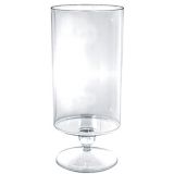 Plastic Pedestal Cylinder Container, Clear