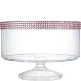 Pink Rhinstone Studded Plastic Trifle Container for Birthday, Party, Anniversary, 80-oz
