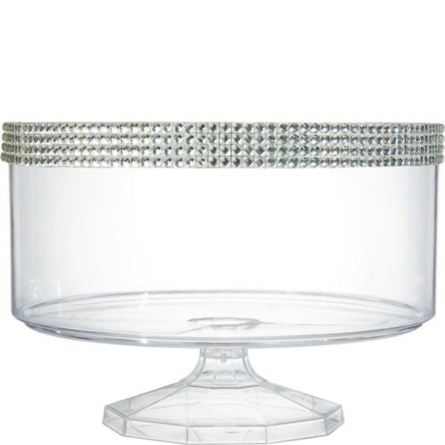 Plastic Rhinestone Trifle Serving Container, Birthdays, Showers, More, Clear, 80-oz Product image