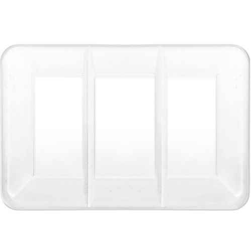 Rectangular Plastic Sectional Platter for Birthday, Party, Anniversary, White Product image
