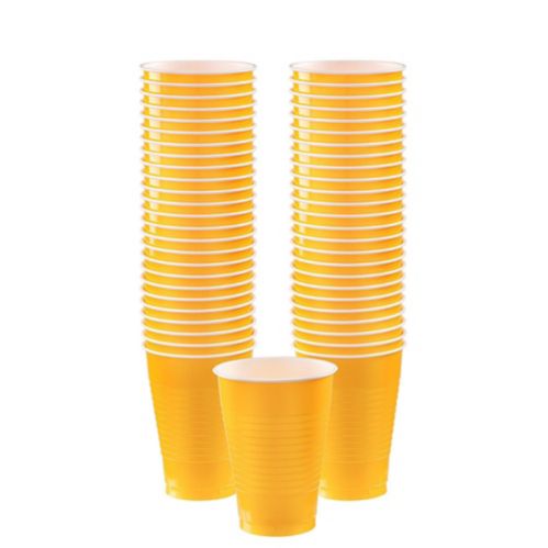 Sunshine Yellow Plastic Cups, 50-pk Product image