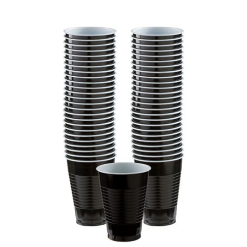 Black Plastic Cups, 50-ct Product image