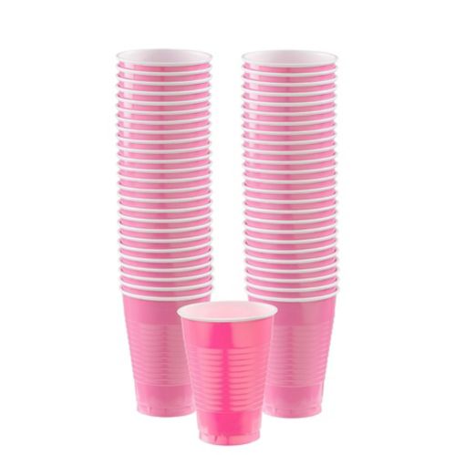 Bright Pink Plastic Cups, 50-ct Product image