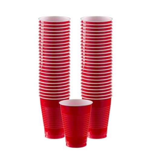 Red Plastic Cups, 50-ct Product image