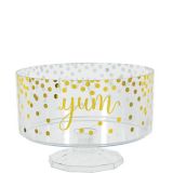 Polka Dot Plastic Trifle Container for Birthday, Party, Anniversary, Gold Dots, 76-oz