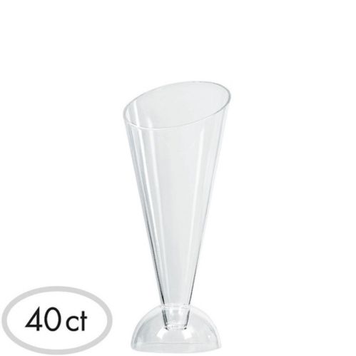 Mini Clear Plastic Cone Cups with Stands, 40-pk Product image