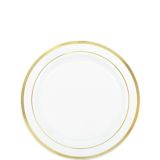 Premium Trimmed Plastic Appetizer Plates, Birthday, Weddings, Assorted Colours, 20-pk