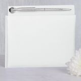 White Pearl Wedding Guest Book with Pen