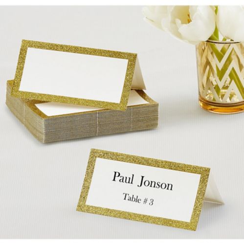 Glitter Gold Place Cards, 50-pk Product image