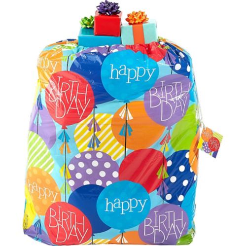 Sac-cadeau d'anniversaire décoré de ballons colorés Image de l’article