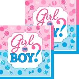 Girl or Boy Gender Reveal Beverage Napkins, 16-pk | Amscannull