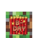 Pixelated  Birthday Party Beverage Paper Napkins, 5-in, 16-pk