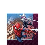 Serviettes à boissons pour fête d'anniversaire, Marvel Spider-Man Webbed Wonder, carré, petit, 5 po, paq. 16 | Marvelnull