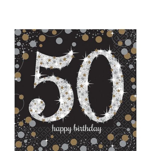 Sparkling Celebration 50th Birthday Lunch Napkins, 16-pk Product image