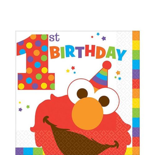Sesame Street Elmo Milestone "1st Birthday" Lunch Napkins, 16-pk Product image