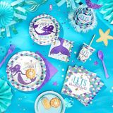 Serviettes de table pour fête d'anniversaire, sirène enchantée, paq. 16 | Amscannull
