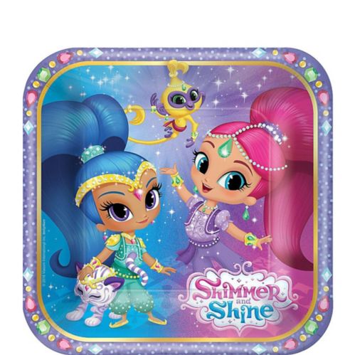 Shimmer & Shine Square Birthday Party Dessert Paper Plates, 7-in, 8-pk Product image