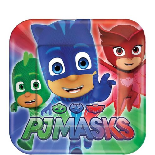 PJ Masks Birthday Party Small Square Dessert Plates, 7-in, 8-pk Product image