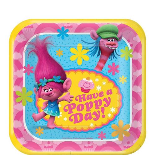Trolls Square Birthday Party Dessert Plates, 7-in, 8-pk Product image