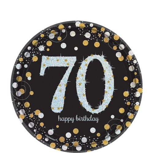 Milestone 70th Birthday Party Dessert Plates, 8-pk Product image